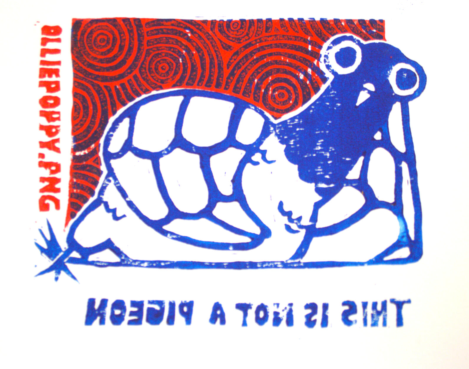 This is not a Pigeon (Linocut)